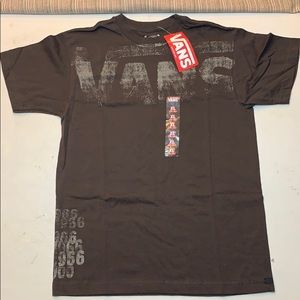 Vans boys logo  t shirt. Chocolate NWT